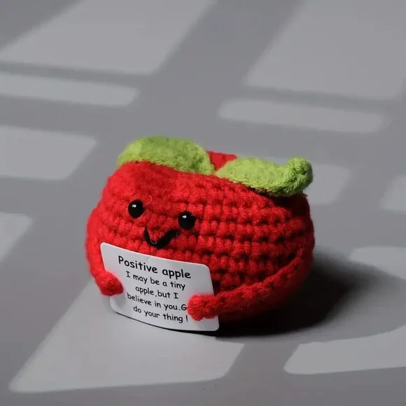 3/$35 NEW Emotional Support Apple, Crochet Apple Plush - Picture 3 of 5